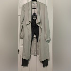 Cupcakes and cashmere light gray trench